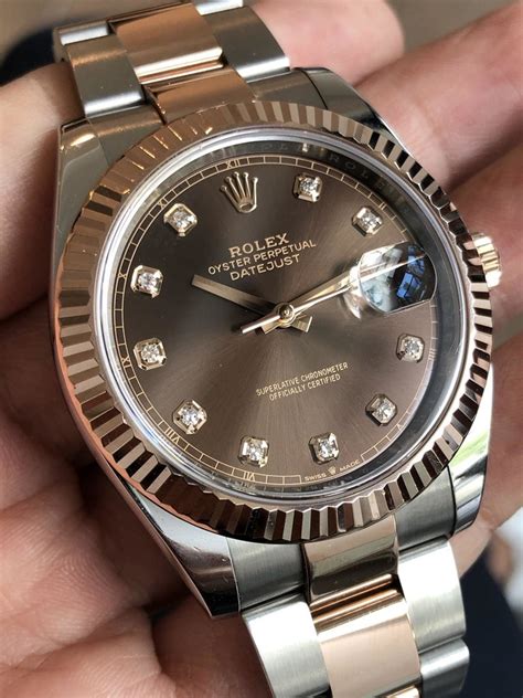 rolex datejust 41 rose gold chocolate